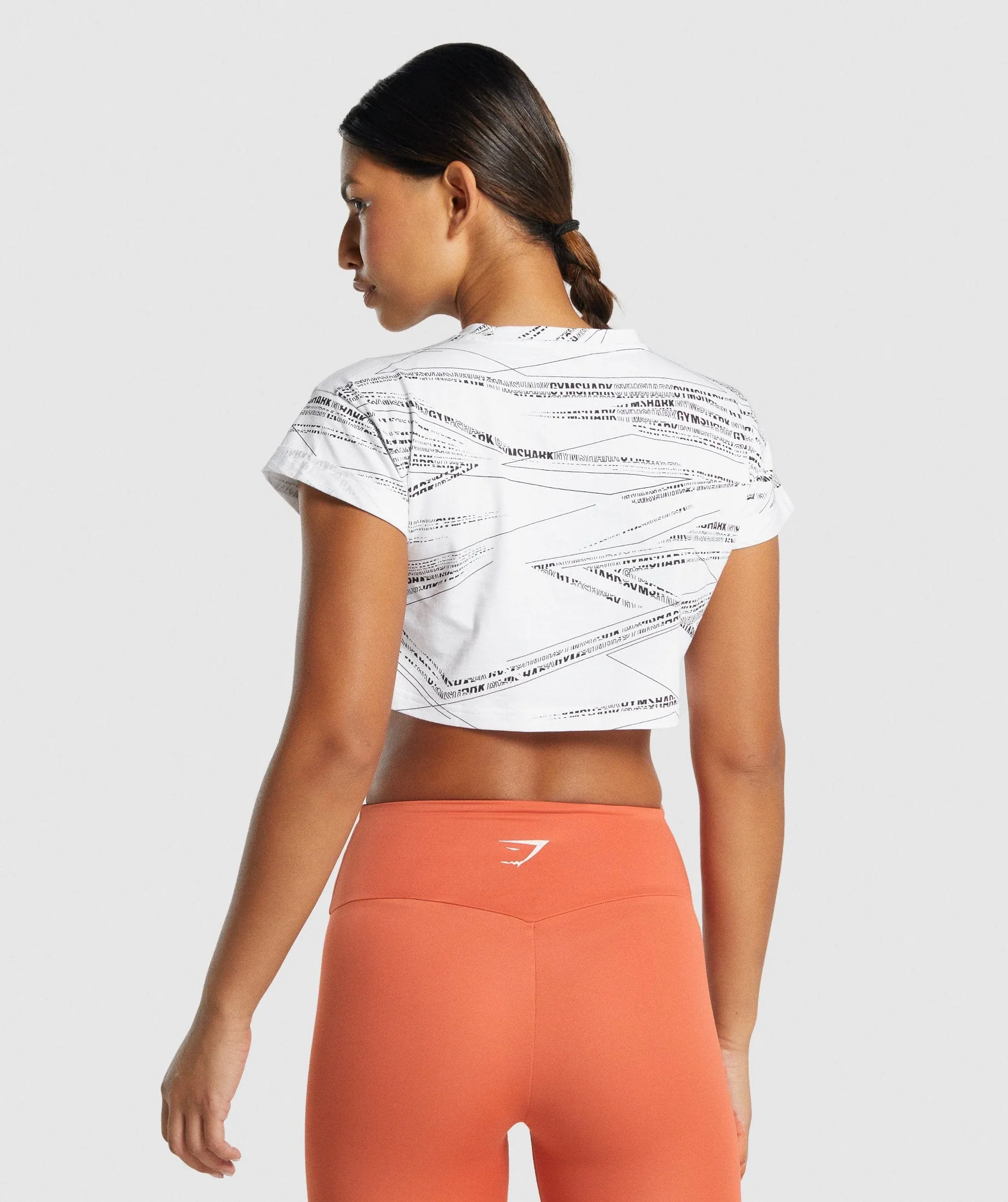 Gymshark Zone Graphic Crop Tee - White/Black - Image 2