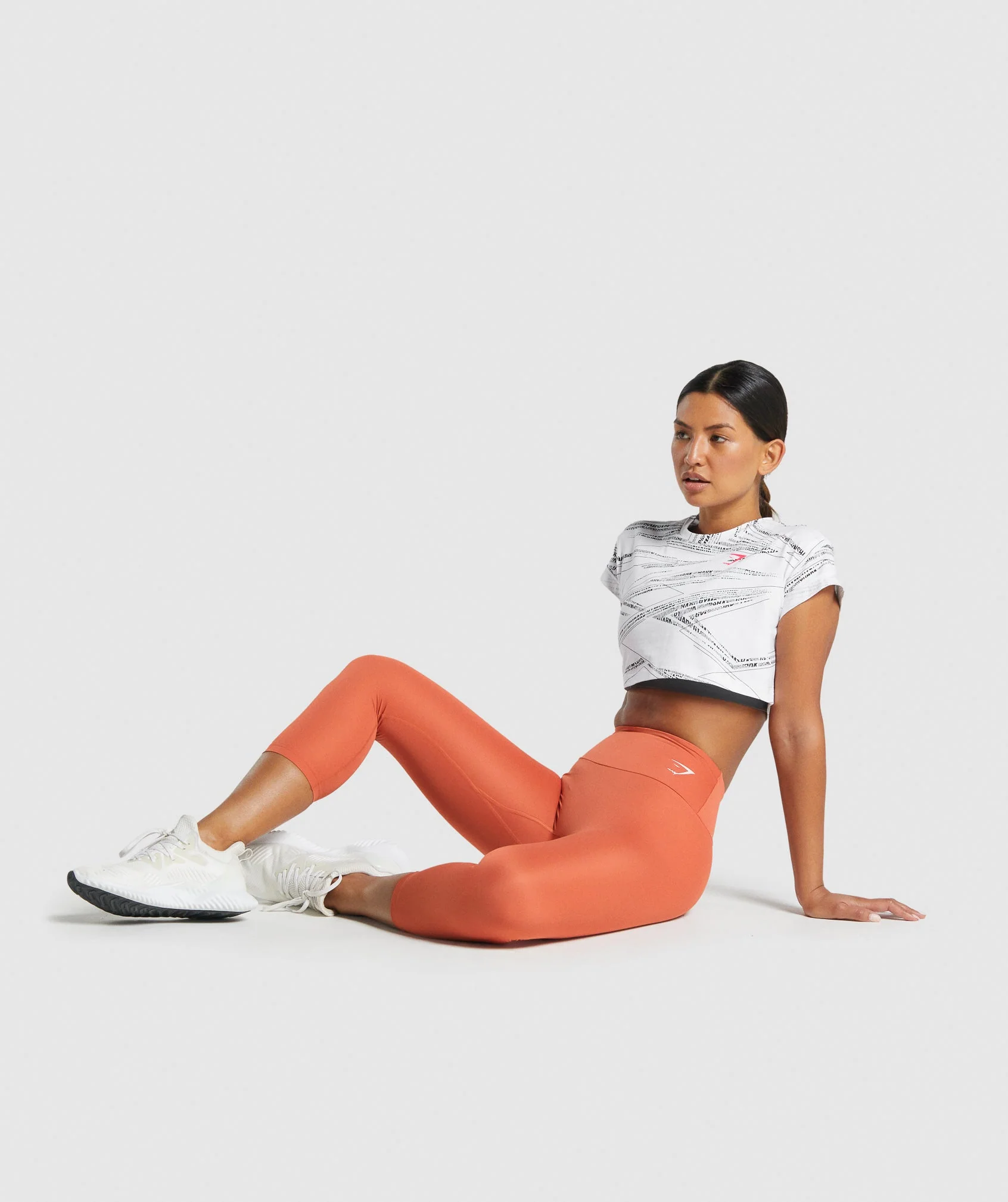 Gymshark Zone Graphic Crop Tee - White/Black - Image 4