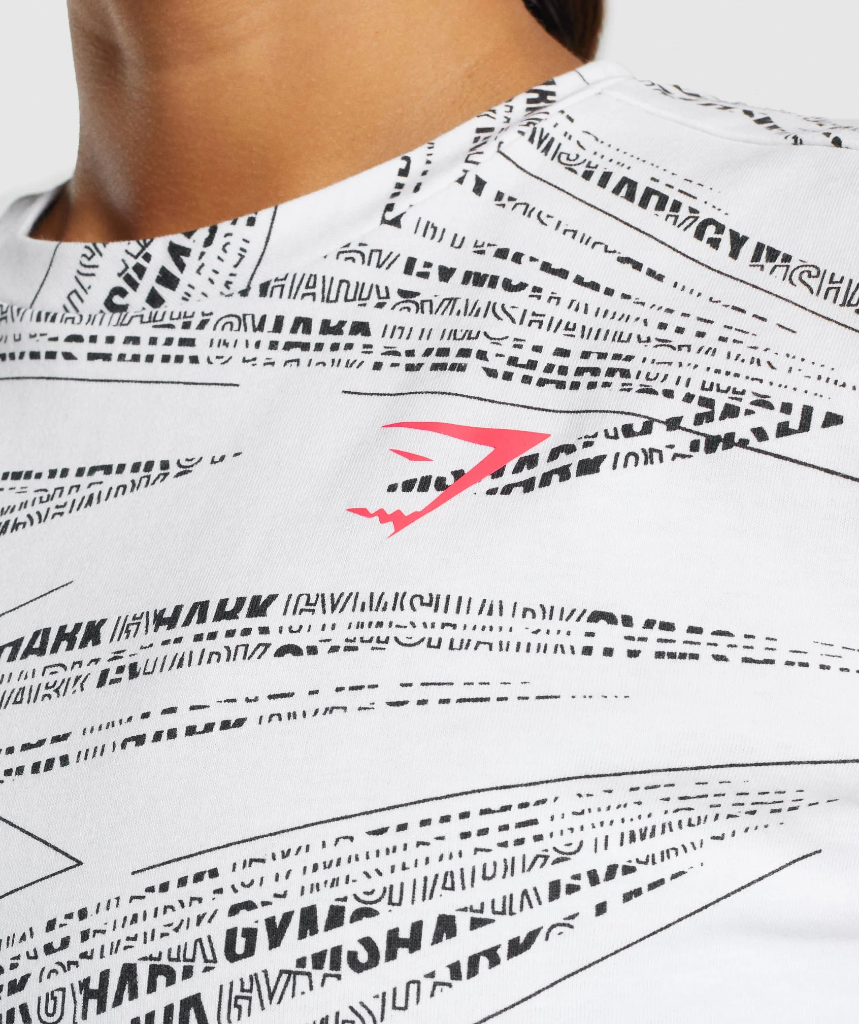Gymshark Zone Graphic Crop Tee - White/Black - Image 6